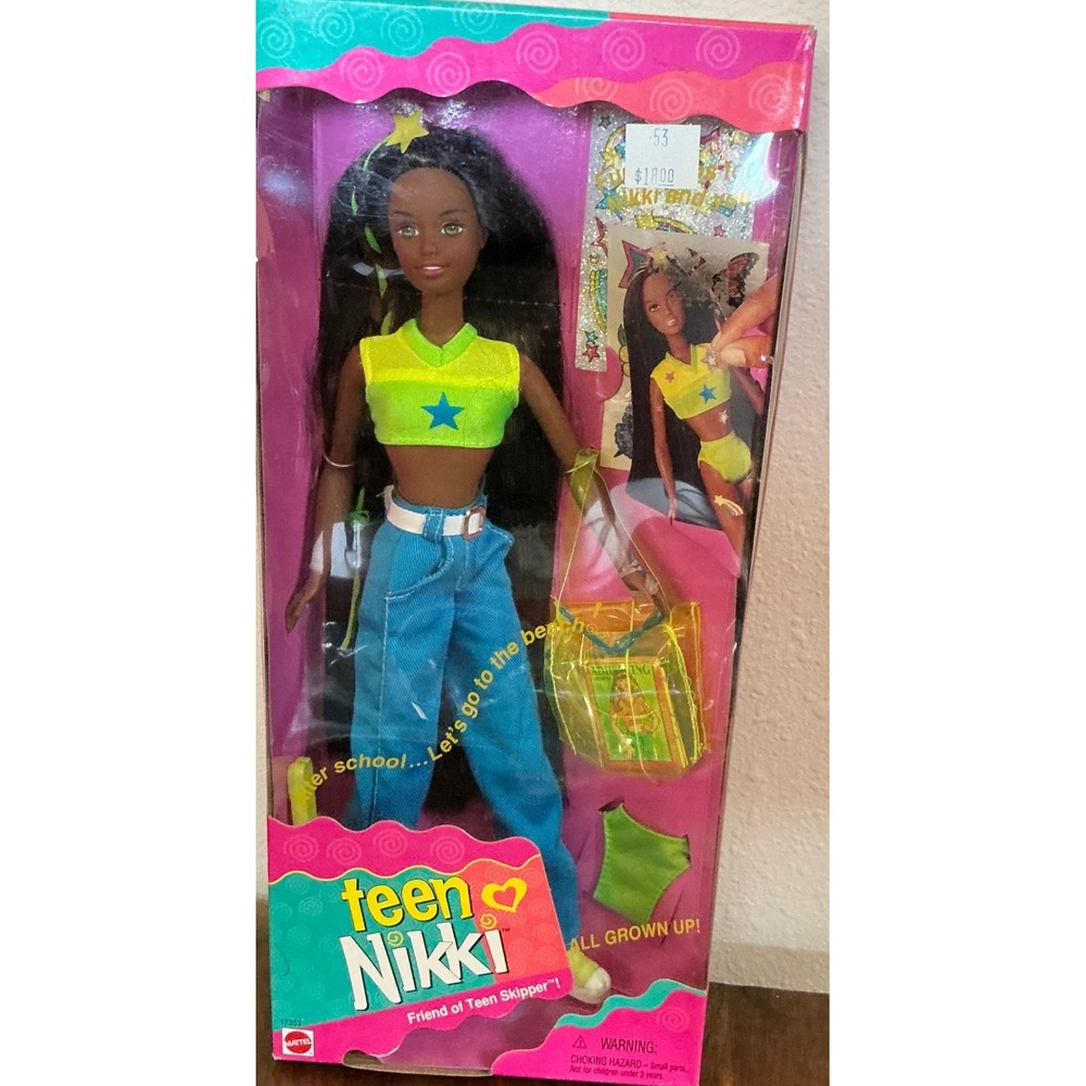 Mattel Vintage 1997 Teen Nikki Doll Friend of Skipper Neon Y2K Style 17353 NWT